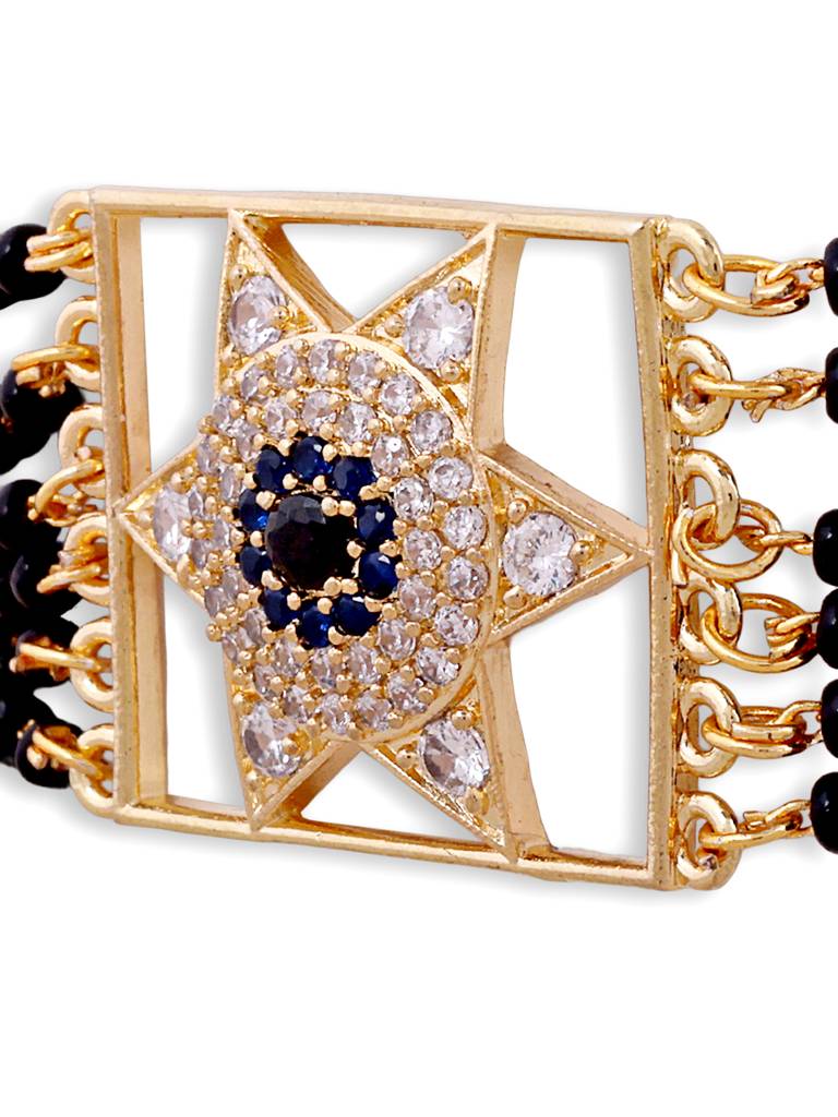 Gold Plated Evil Eye Star Mangalsutra Bracelet : GPHMEEStar