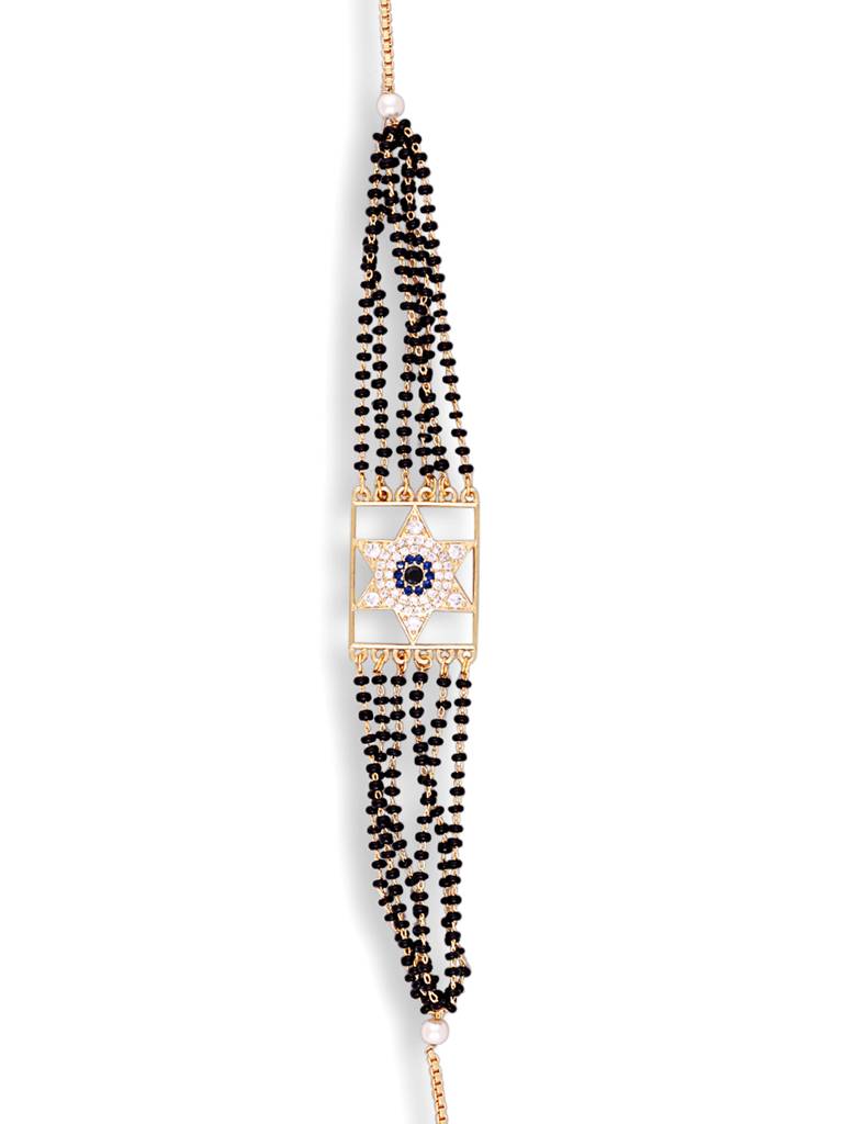 Gold Plated Evil Eye Star Mangalsutra Bracelet : GPHMEEStar