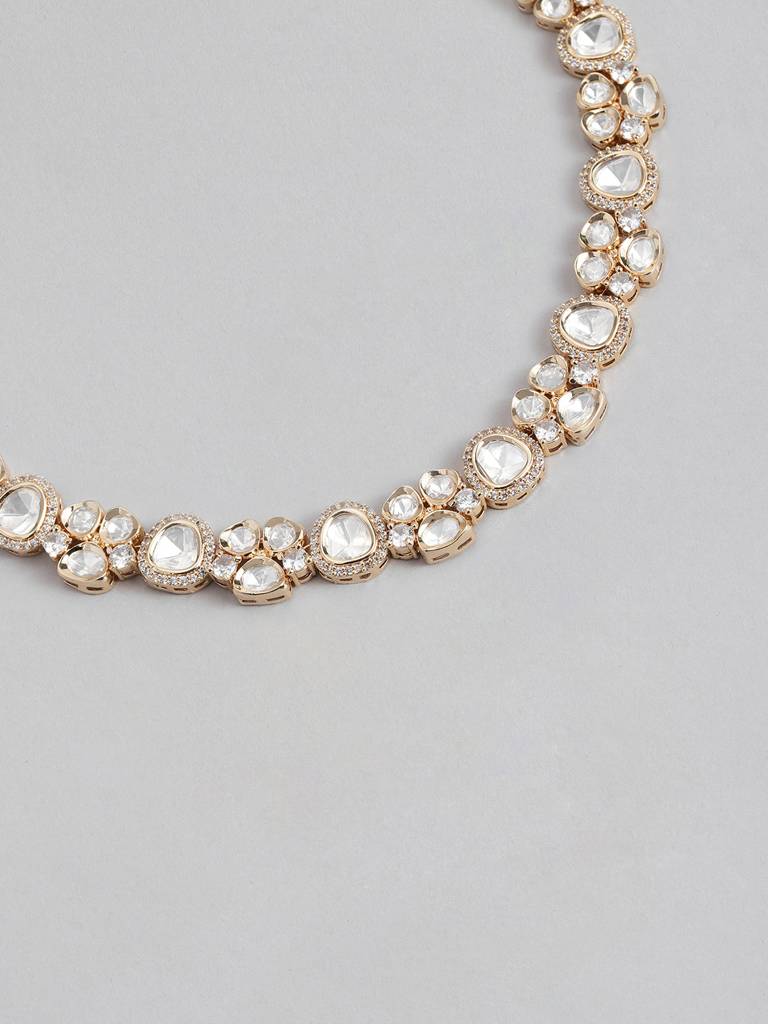 Polki Kundan Choker Necklace With Pair Of Earrings : GPHQNCPolki01