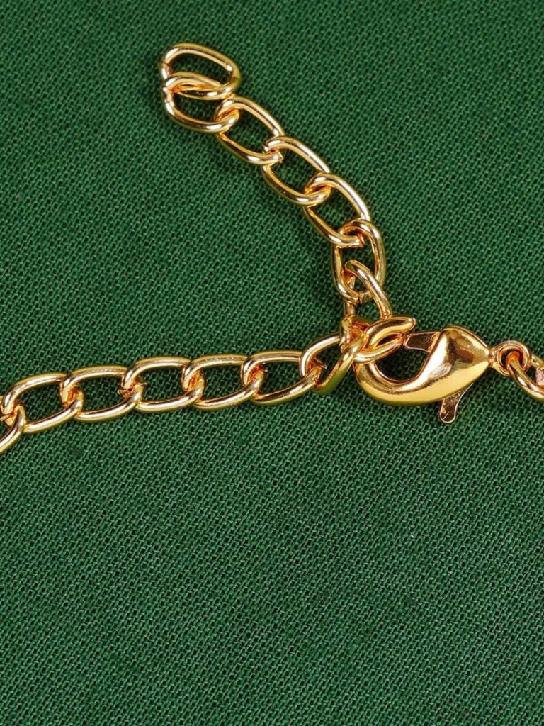 Gold Plated Kundan Studded Women Hand Bracelet : GPJJPocha02DPink