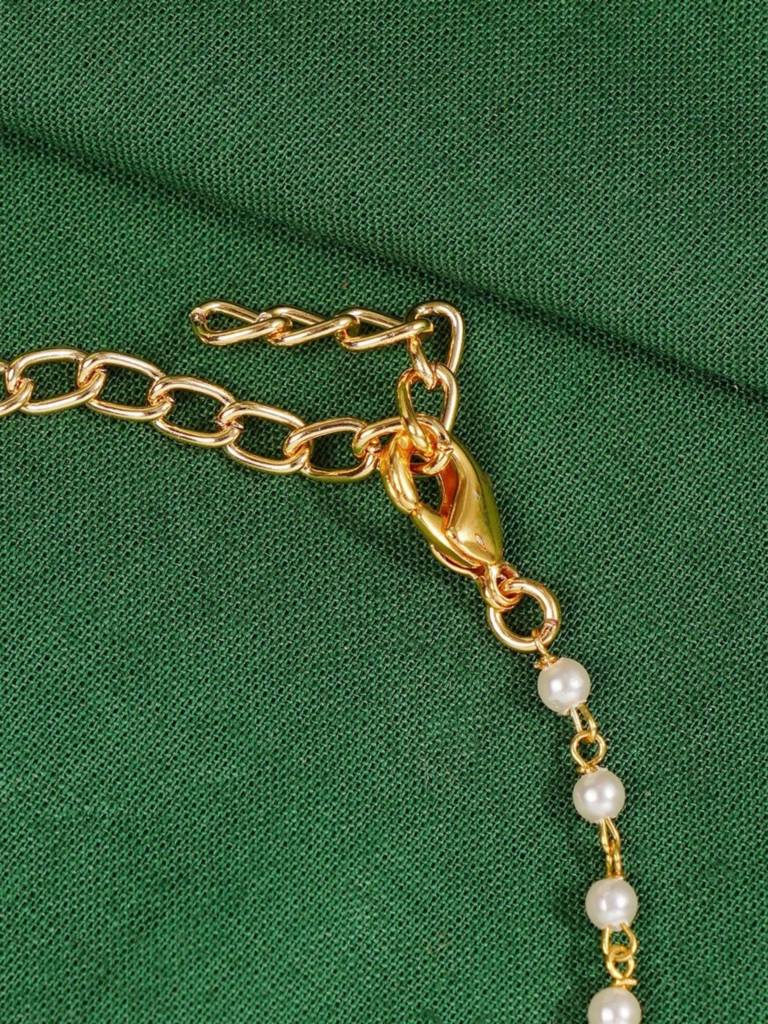 Gold Plated Kundan Studded Women Hand Bracelet : GPJJPocha03White