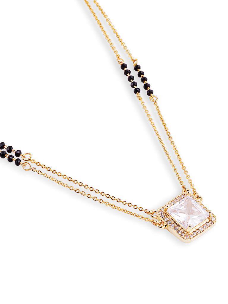 Gold Plated Black Bead Mangalsutra Lightweight And Stylish : GPMS10MM