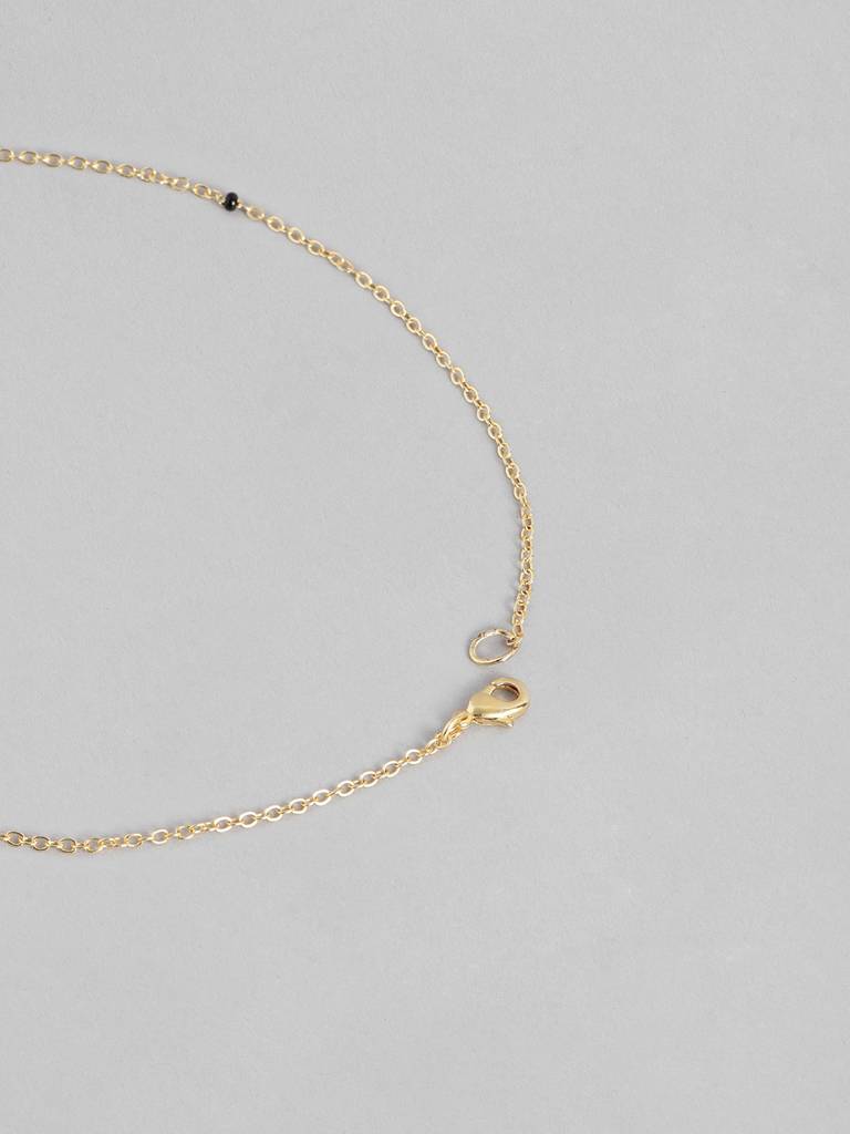 Modern American Mangalsutra With Black Beads And Gold Plating : GPMS44Mirror