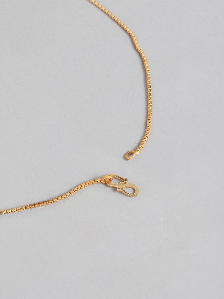 Classic Black Bead Mangalsutra In Gold Plated Design : GPMSBChainBrave