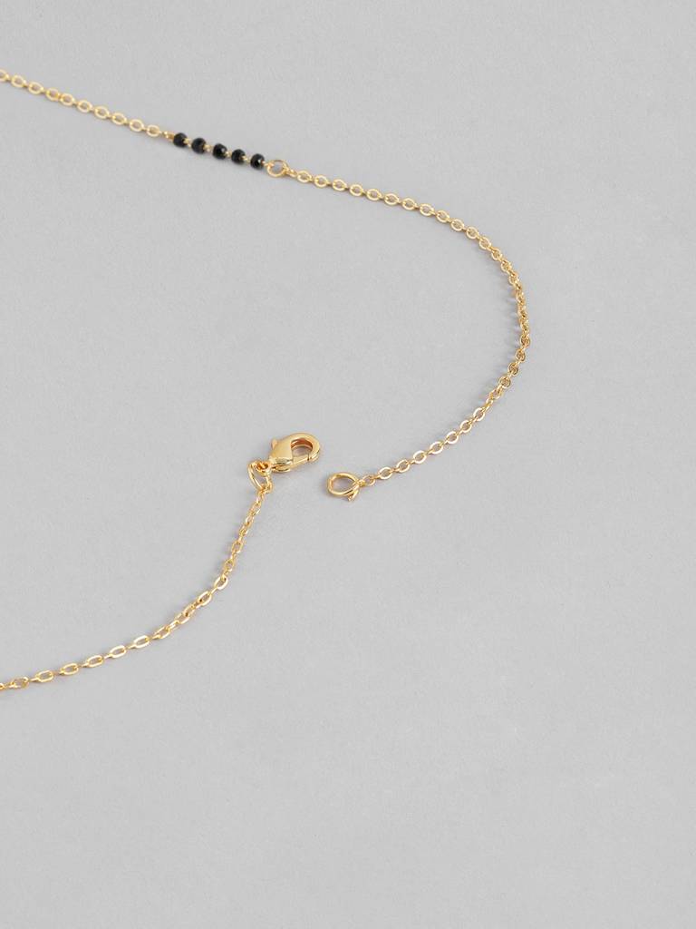 Trendy Mangalsutra With Gold Plating And Black Beads : GPMSC55BlueEye