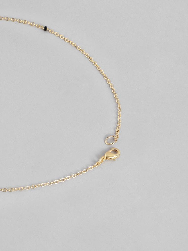 Gold Plated Mangalsutra Necklace With Black Beads Perfect Accessory : GPMSC55Christmas