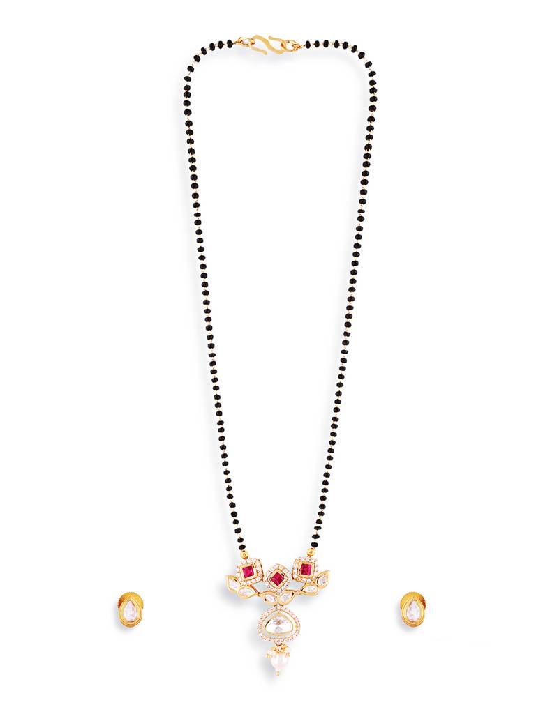 Trendy Gold Plated Black Bead Mangalsutra For Every Occasion : GPMSOlivia