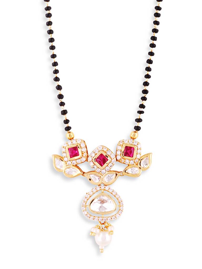 Trendy Gold Plated Black Bead Mangalsutra For Every Occasion : GPMSOlivia