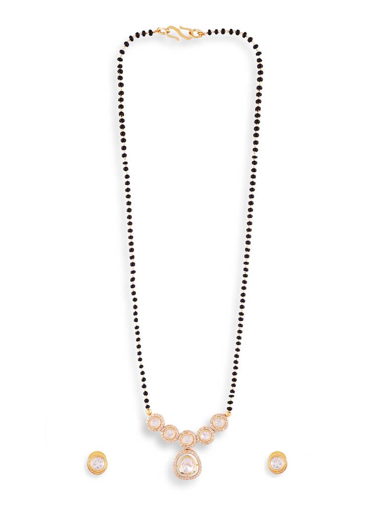 Stylish Gold Plated Mangalsutra Black Bead Minimalist Design : GPMSZiva