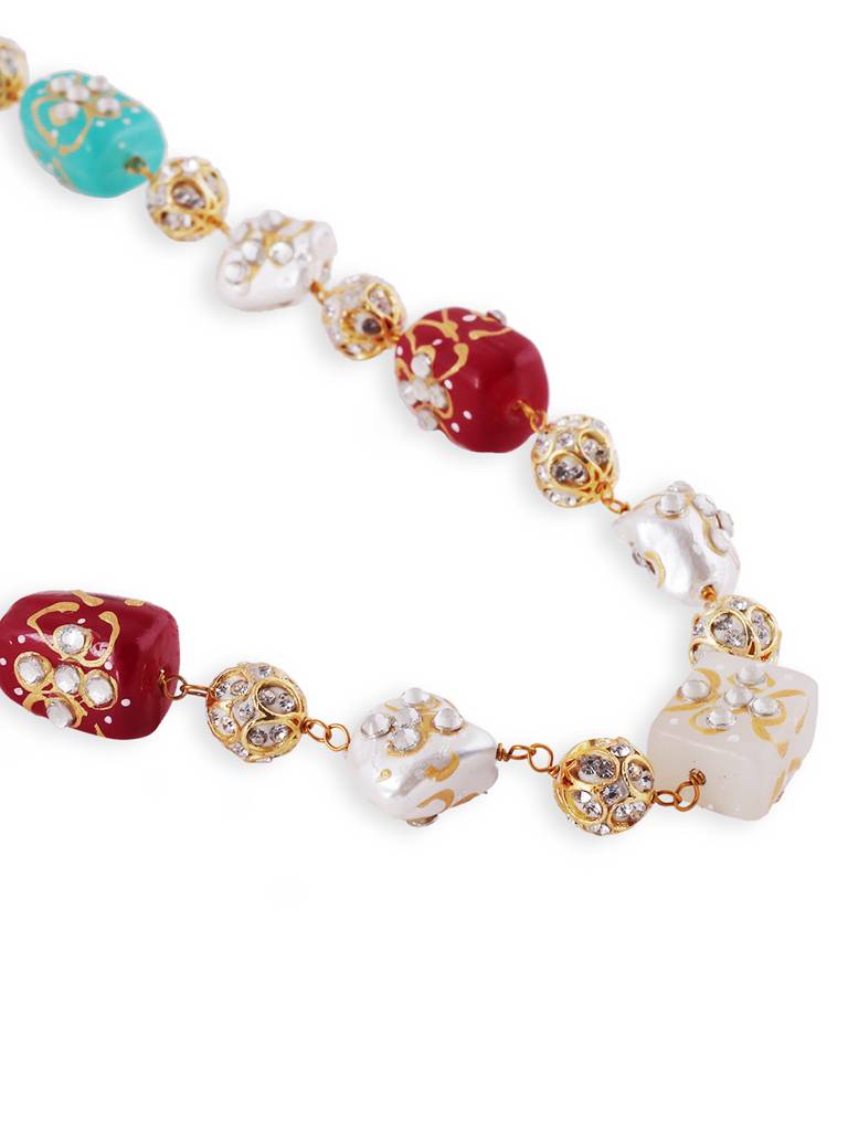 Golden Baroque Beads Pearls Jewellery Mala Without Earrings : GPMala1LBaroquePearl