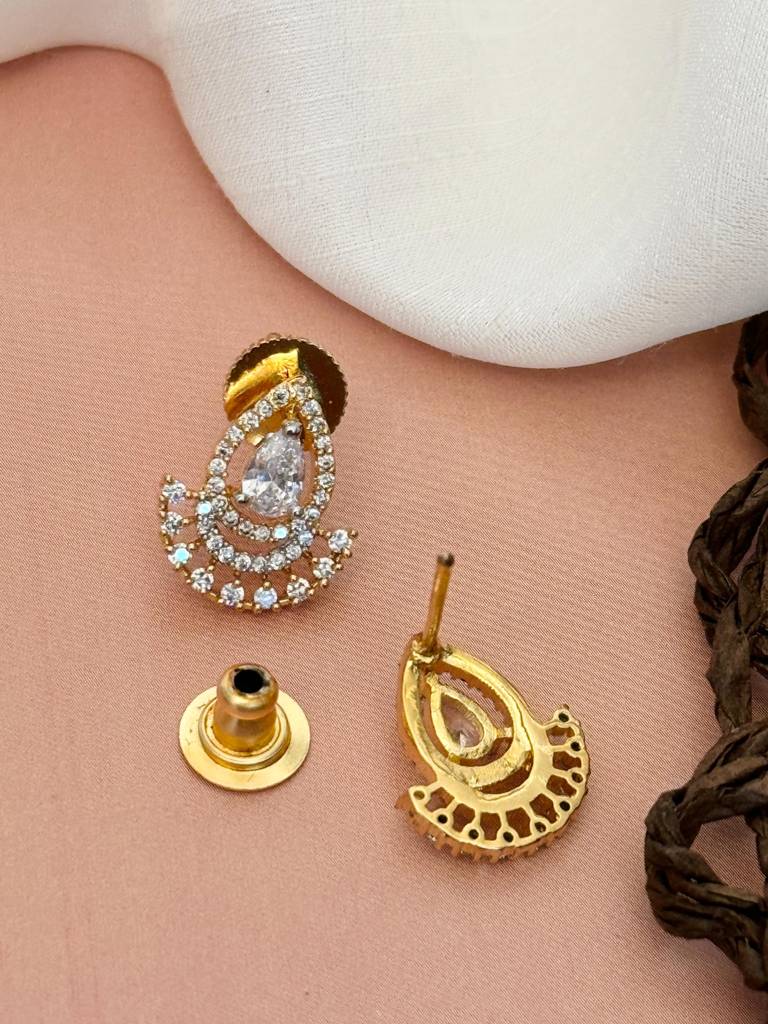 Gold Plated American Diamond Studded & Beaded Mangalsutra Set-Gppjmms18Dshreer01 : GPPJMMS18DShreeR01