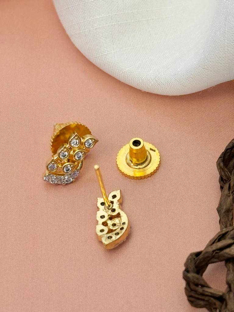 Gold Plated American Diamond Studded & Beaded Mangalsutra Set-Gppjmms18Sdheyr01 : GPPJMMS18SDheyR01