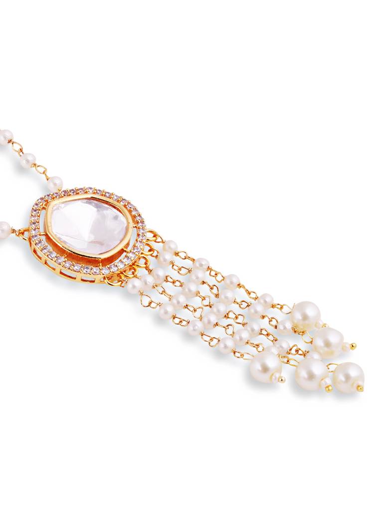 Gold Plated Kundan Polki Necklace : GPPSPolkiDrop