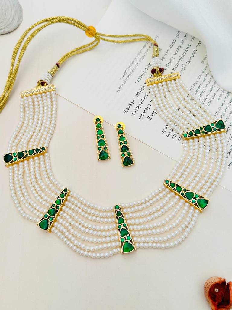 Sophisticated Gold Plated Pachi Kundan Choker Necklace-Gpsjchokertajr01 : GPSJChokerTajR01