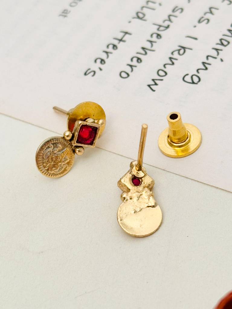 Antique Gold Plated Coin Kemp Choker Necklace-Gptjsgcnc16R01 : GPTJSGCNC16R01