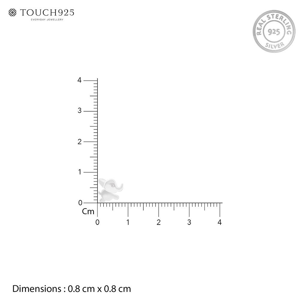 Silver Elephant Earrings : GQER956