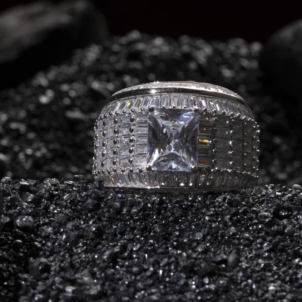 Majestic Spectrum Cz Silver Men'S Ring : GR69