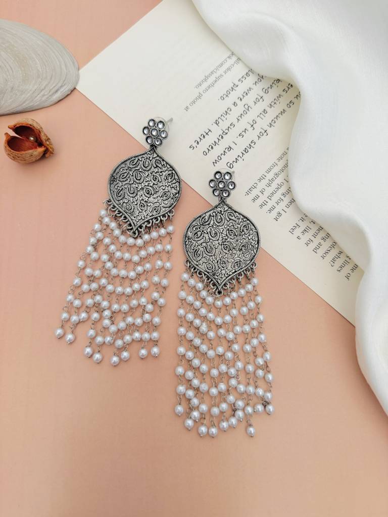 Dailywear High Quality German Silver Earrings : GSEarringKC125White