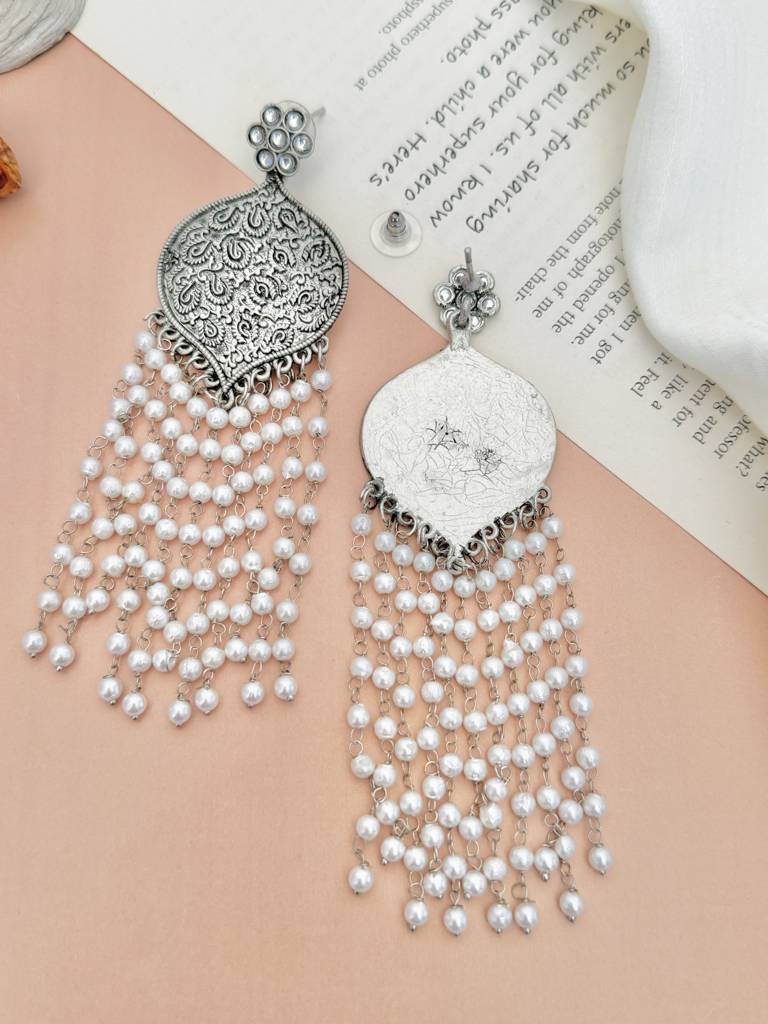 Dailywear High Quality German Silver Earrings : GSEarringKC125White