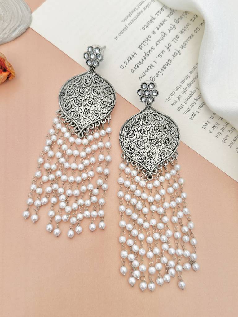 Dailywear High Quality German Silver Earrings : GSEarringKC125White