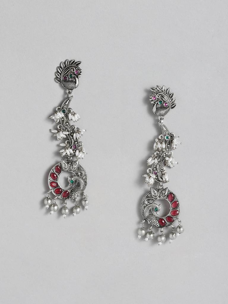 Stunning Baby Pink German Silver Earrings : GSEarringKC136
