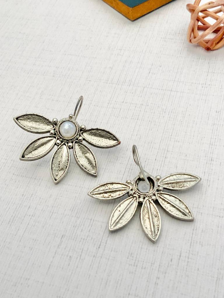 Designer German Silver Earrings For Women : GSEarringKC52White