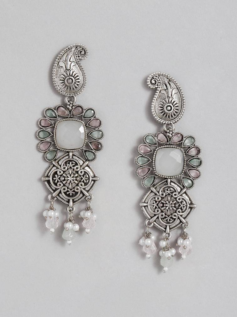 Long Contemporary German Silver Earrings : GSEarringKC84