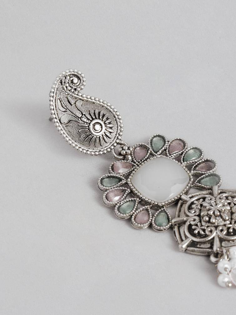 Long Contemporary German Silver Earrings : GSEarringKC84