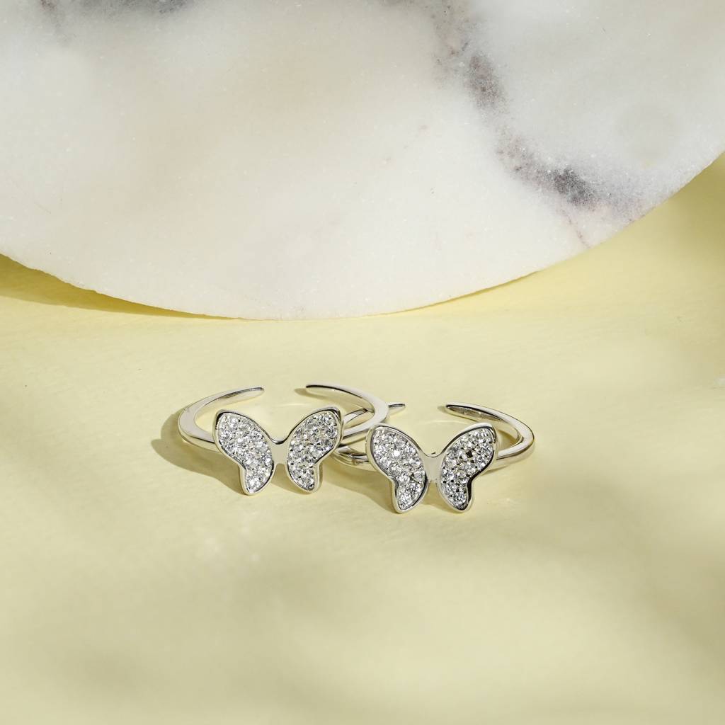 Butterfly Toe Ring In Silver Color : GTR174