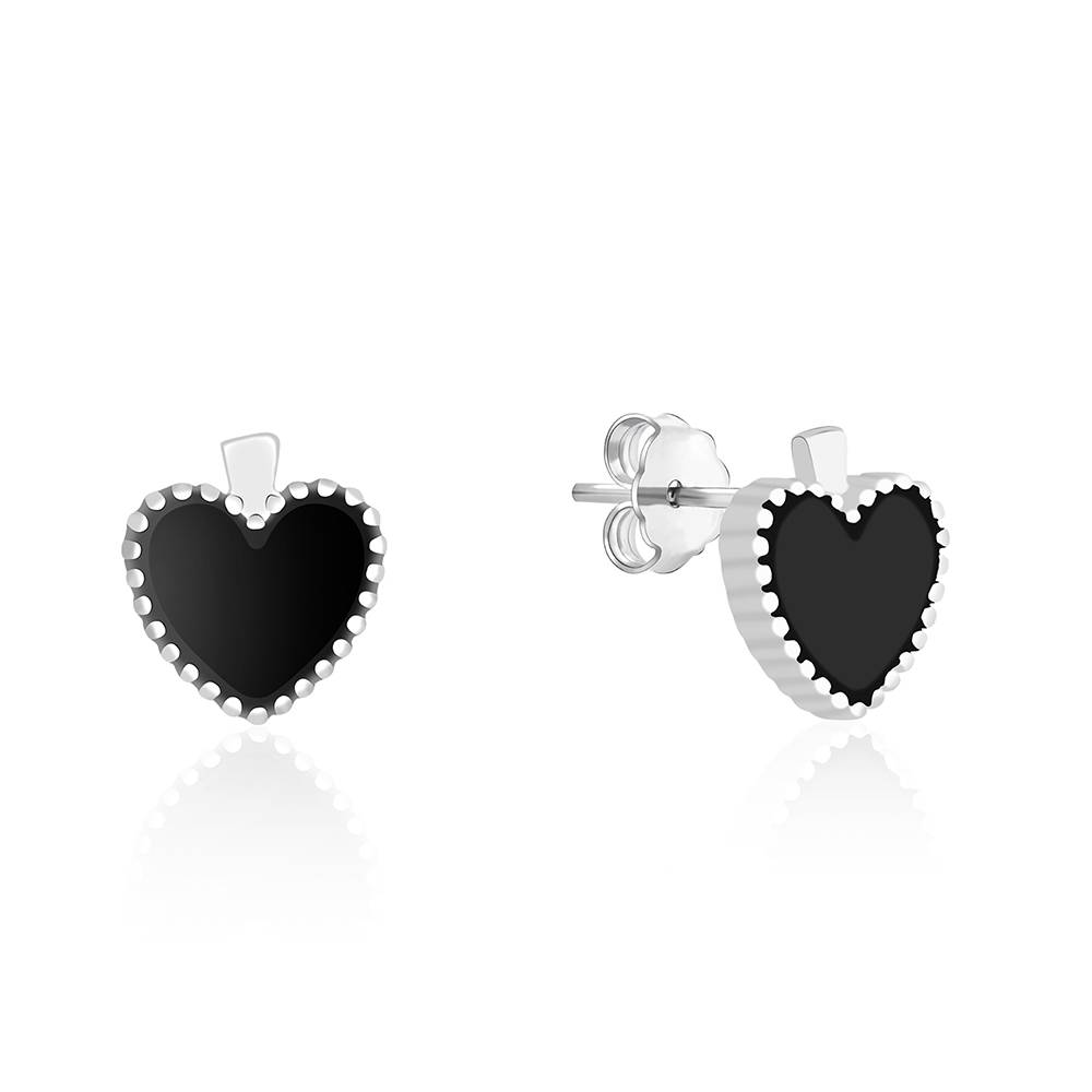 Beaded Edge Heart Stud Earrings | Beaded Edge Heart Stud Earrings