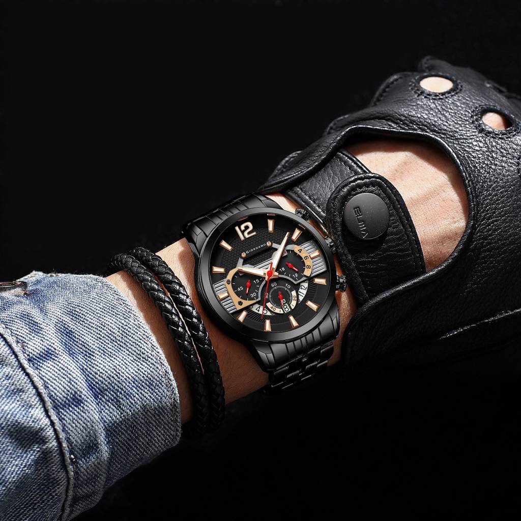 Giordano Analog Wrist Watch For Men Stylish Metal Strap With Water Resistant Multifuntion Mechanism Watch Gz-50032 : GZ-50032-22