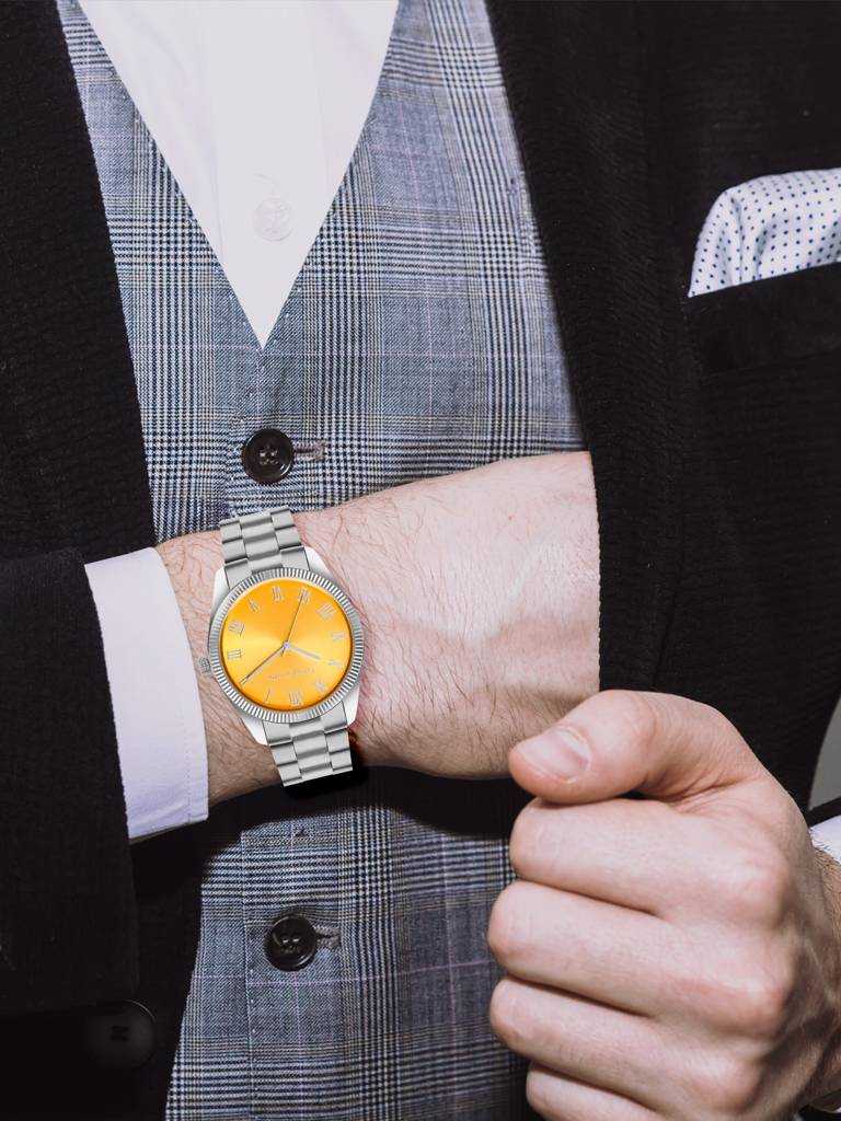 Giordano Classic Formal Analog Watch For Men With Stainless Steel Strap And Roman Numeric Indices -Gz-50112 : GZ-50112-11A