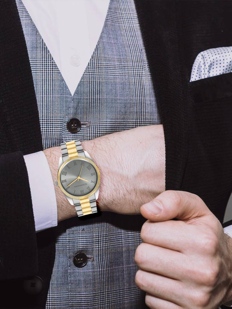 Giordano Classic Formal Analog Watch For Men With Stainless Steel Strap And Roman Numeric Indices -Gz-50112 : GZ-50112-11C