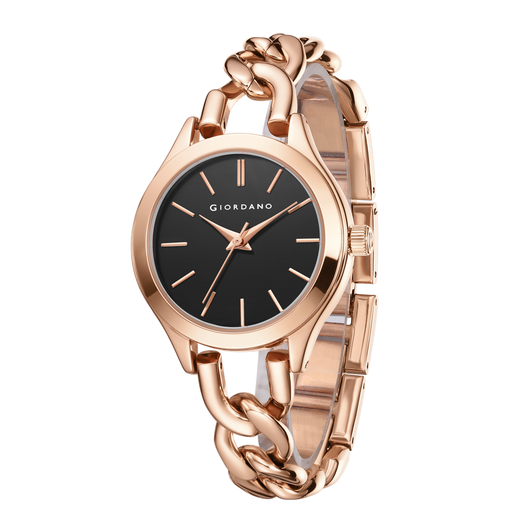 Giordano Modern Analog Watch For Women Â Sleek Dial With Unique Chain-Link Bracelet And Stylish Stainless Stee : GZ-60087-11