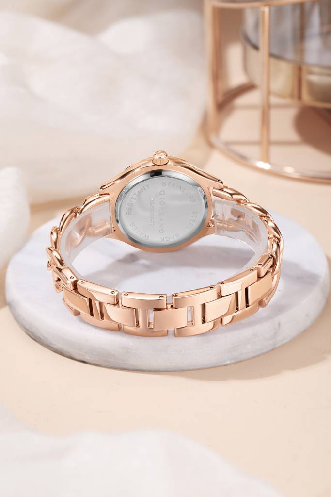 Giordano Modern Analog Watch For Women Â Sleek Dial With Unique Chain-Link Bracelet And Stylish Stainless Stee : GZ-60087-22