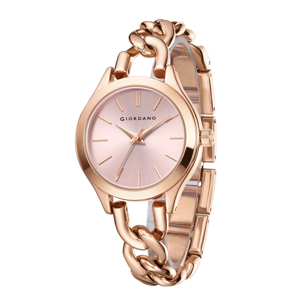Giordano Modern Analog Watch For Women Â Sleek Dial With Unique Chain-Link Bracelet And Stylish Stainless Stee : GZ-60087-33