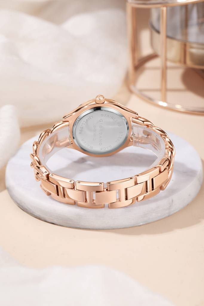 Giordano Modern Analog Watch For Women Â Sleek Dial With Unique Chain-Link Bracelet And Stylish Stainless Stee : GZ-60087-33