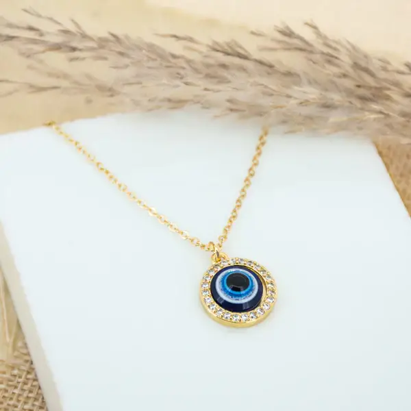 Gleaming Evil Eye Petite Necklace