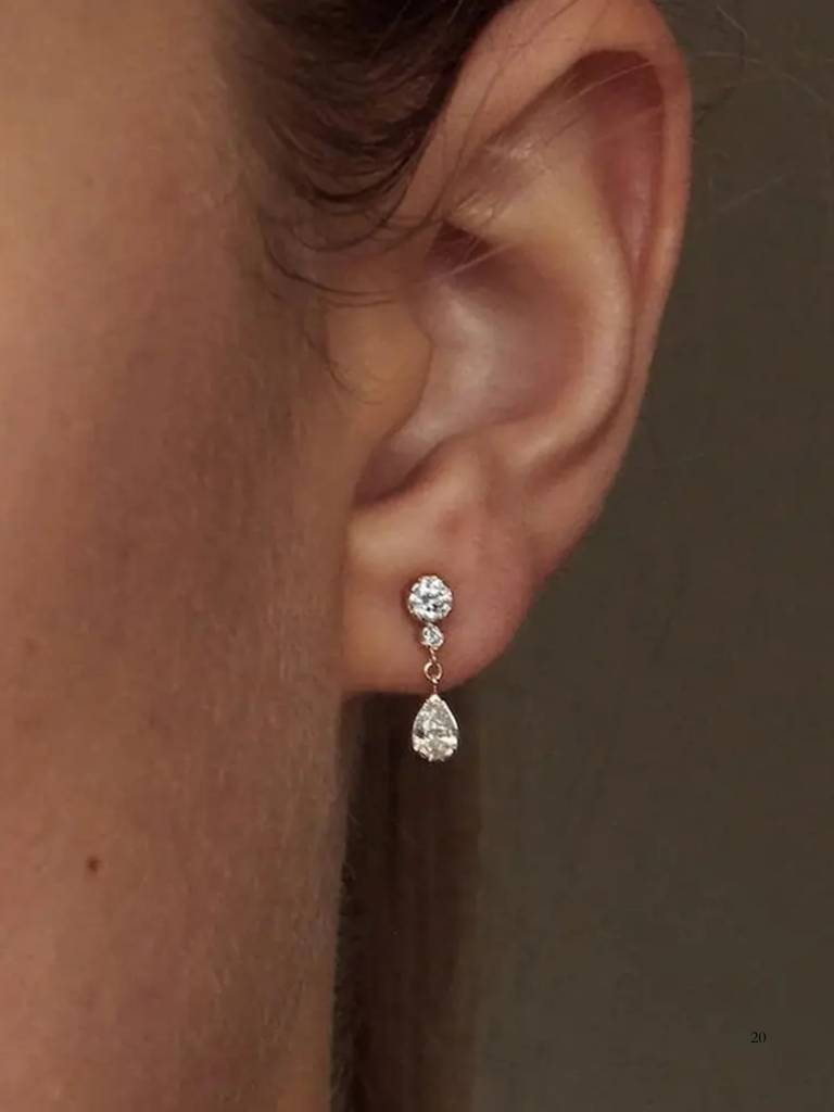 Brd Jewelry Elegant Gold-Plated Sterling Silver Teardrop Dangle Earrings For Women & Girls : B0E15GSZ2