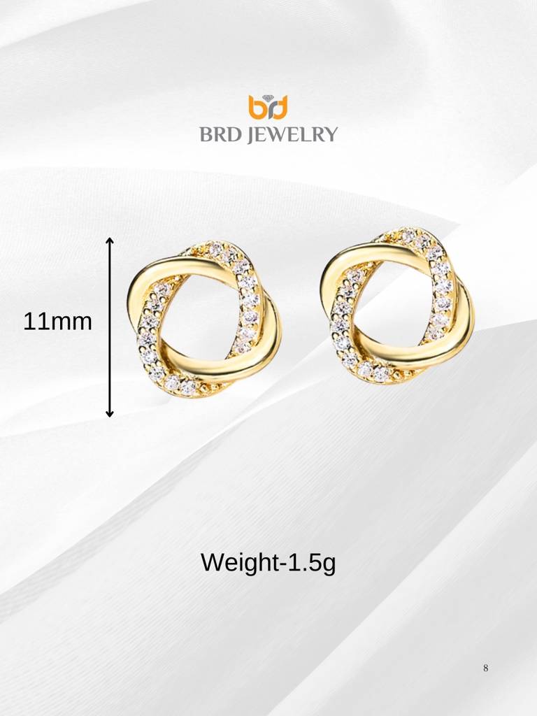 925 Sterling Silver Gold Plated Knot Earrings I 18K Gold Plated Earrings For Women & Girls : BRD293211