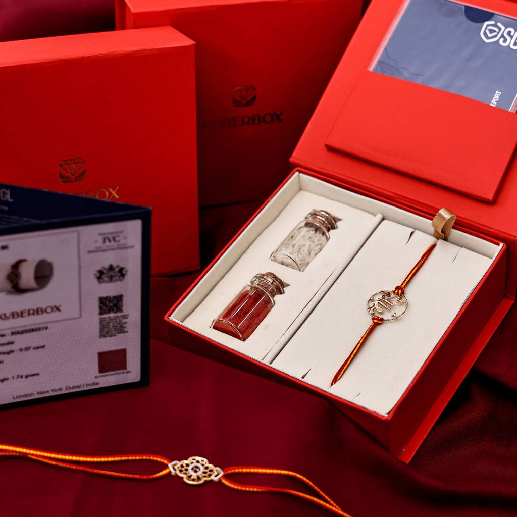 Kuberbox Yellow Gold Nri Bhai Gold Rakhi : RA2043