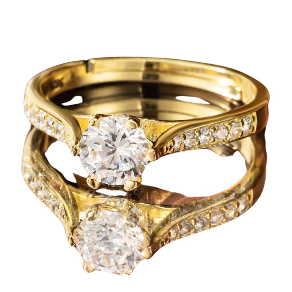 Brd Jewelry Gold Plated Valentine Silver Ring, Adjustable Gold Rings For Women & Girls : B0DS5X91N8