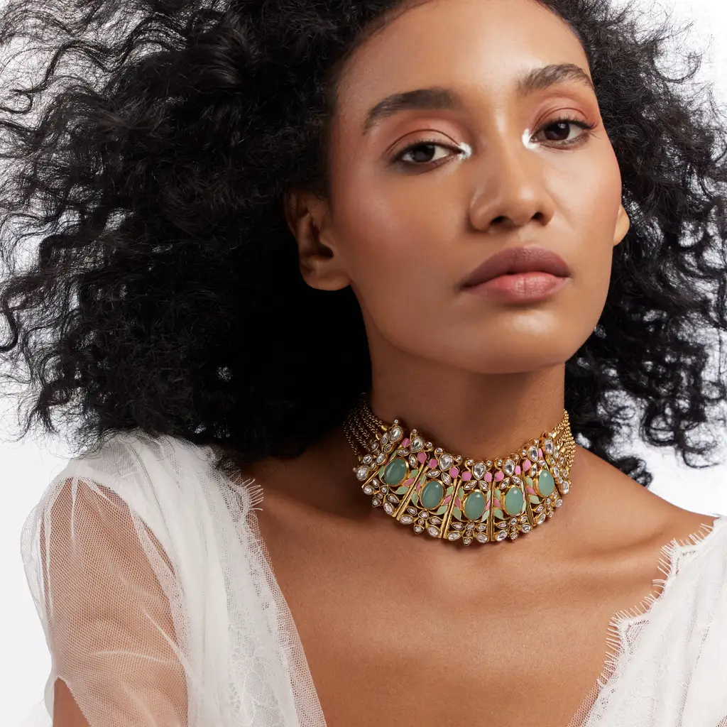 Gulmohar Springtime Necklace By Tribe Amrapali : 1097