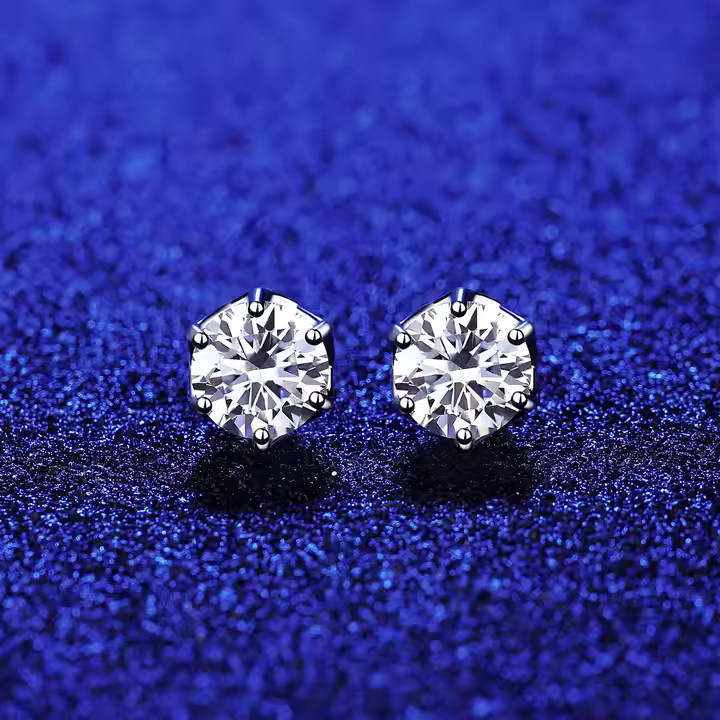 4 Ct / Pair Hexagonal Moissanite Stud Earrings : MSE22111211-8