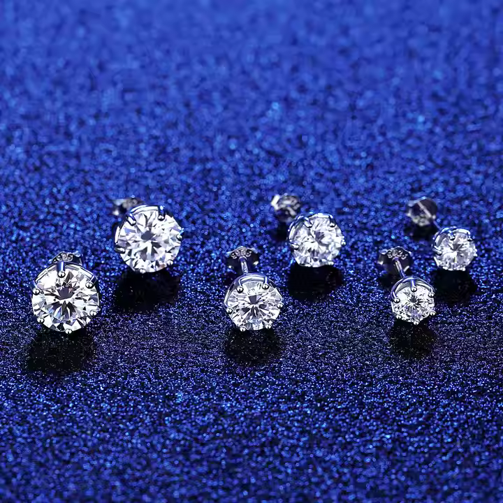 4 Ct / Pair Hexagonal Moissanite Stud Earrings : MSE22111211-8