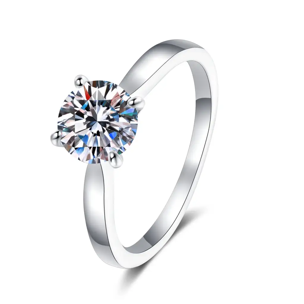 2 Ct Starry Solitaire Round Moissanite Ring : BX240-J-2ct