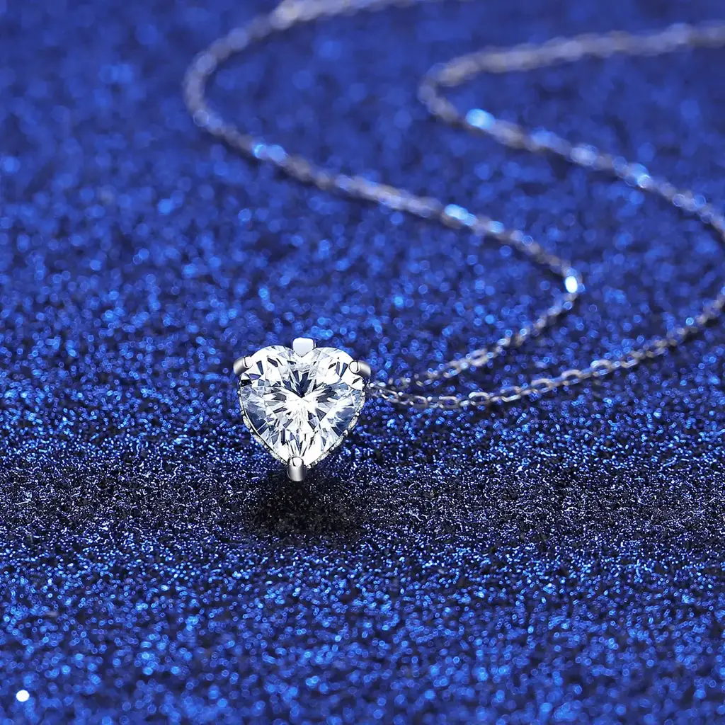 Heart Of Radiance Moissanite Pendant Set And A  Earrings : HeartofRadiance_PendantSet_MSN22052418