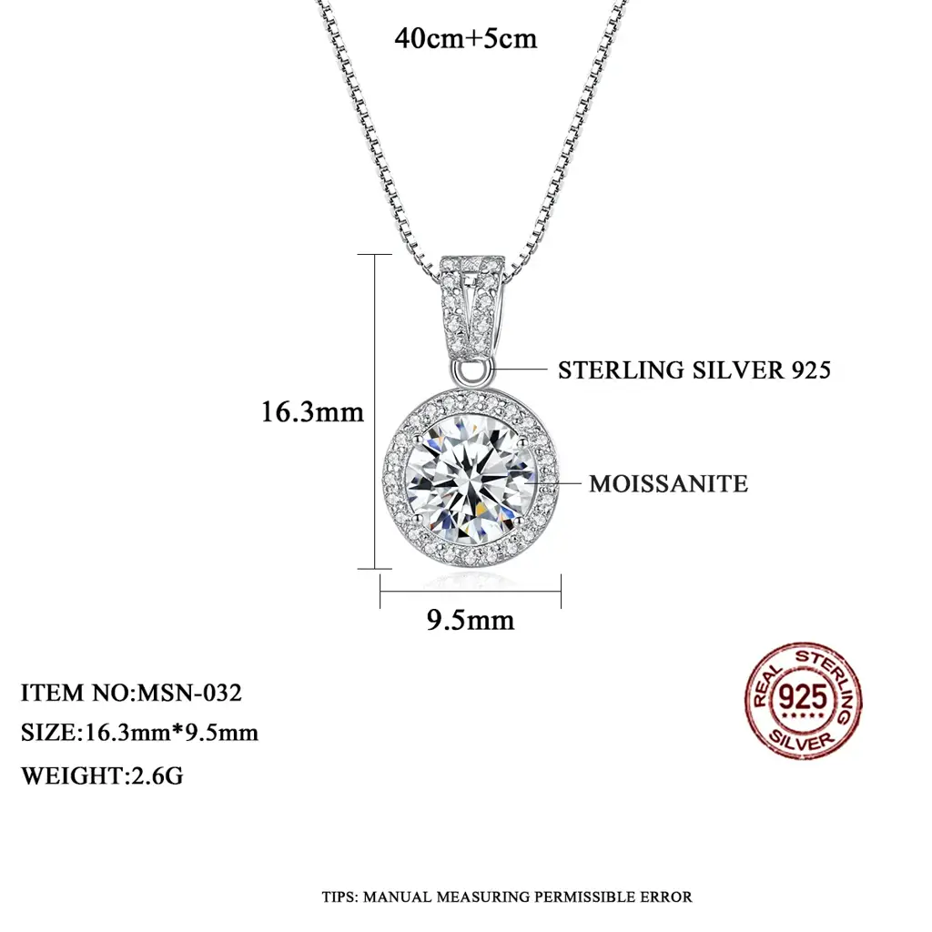 Halo Bliss Solitaire Moissanite Pendant And Studs : RoundHalo_1ct_298E_MSN032