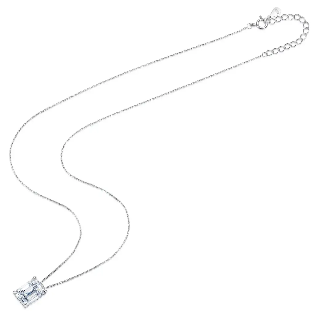 1 Ct Radiantedge Moissanite Necklace; Sterling Silver Glow; D Vvs1 : MSN22052411