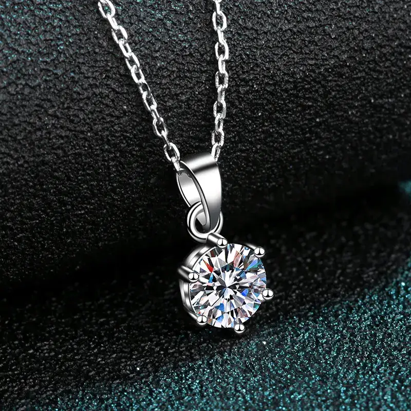 2 Ct Eternal Spark Sterling Silver Moissanite Pendant; Gra Certified; D Vvs1 : EternalSpark_2ct_MSN-011